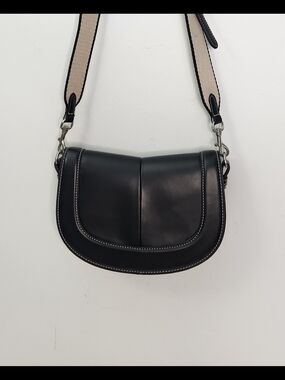 Zara Black Saddle Crossbody Bag